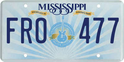 MS license plate FRO477