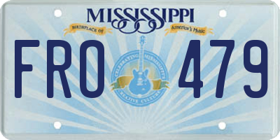 MS license plate FRO479