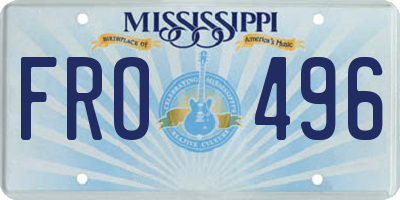 MS license plate FRO496