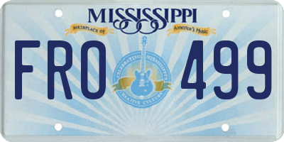 MS license plate FRO499