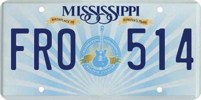 MS license plate FRO514