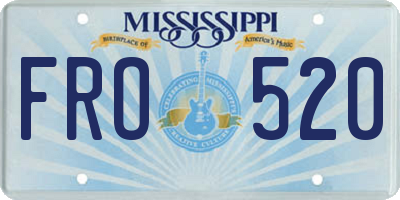 MS license plate FRO520