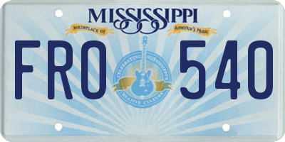 MS license plate FRO540