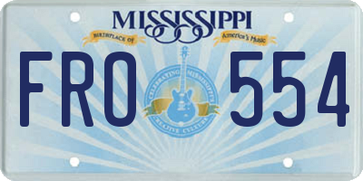 MS license plate FRO554