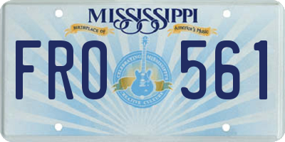 MS license plate FRO561
