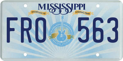 MS license plate FRO563