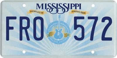 MS license plate FRO572
