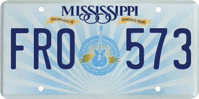 MS license plate FRO573