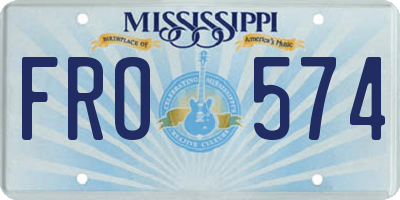 MS license plate FRO574