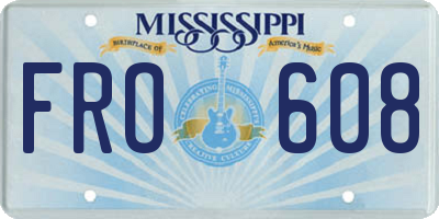 MS license plate FRO608