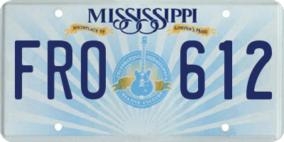 MS license plate FRO612