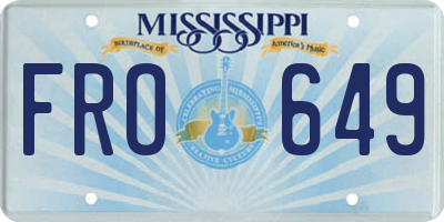 MS license plate FRO649