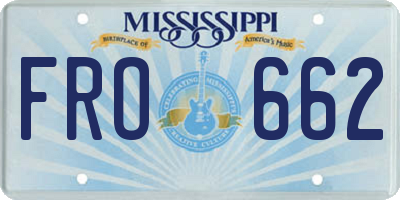 MS license plate FRO662