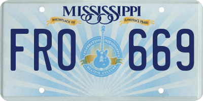MS license plate FRO669