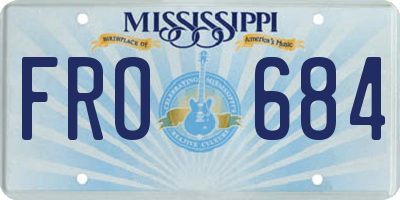 MS license plate FRO684