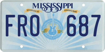 MS license plate FRO687
