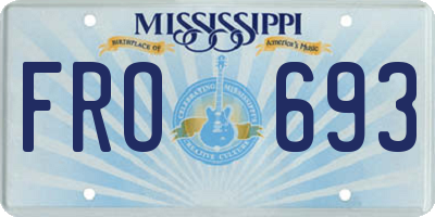 MS license plate FRO693