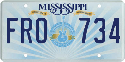 MS license plate FRO734