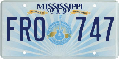 MS license plate FRO747