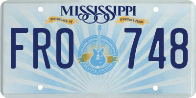 MS license plate FRO748