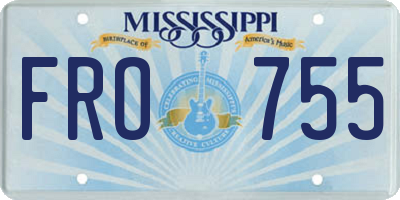MS license plate FRO755