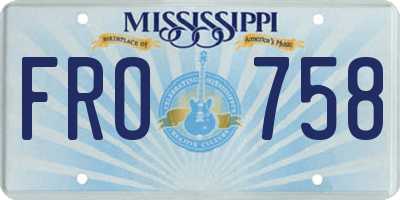MS license plate FRO758