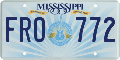 MS license plate FRO772
