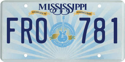 MS license plate FRO781