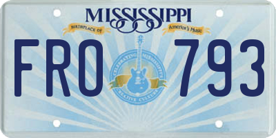 MS license plate FRO793