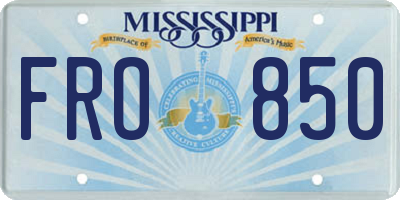 MS license plate FRO850