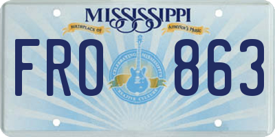 MS license plate FRO863