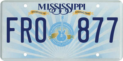 MS license plate FRO877