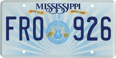MS license plate FRO926