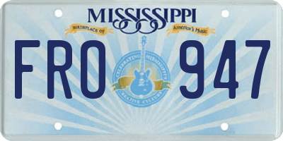 MS license plate FRO947