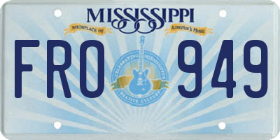 MS license plate FRO949