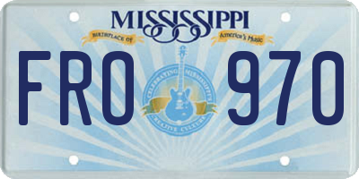 MS license plate FRO970