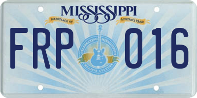 MS license plate FRP016