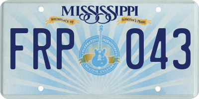 MS license plate FRP043