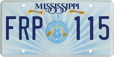 MS license plate FRP115