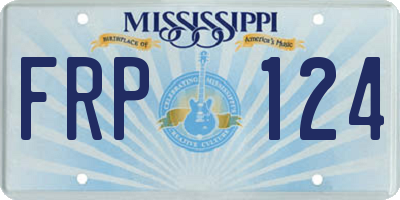 MS license plate FRP124