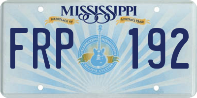 MS license plate FRP192