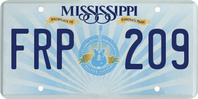 MS license plate FRP209