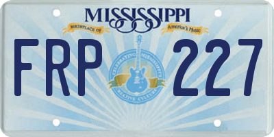 MS license plate FRP227