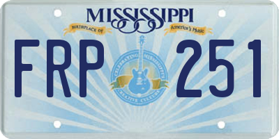 MS license plate FRP251