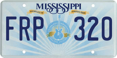 MS license plate FRP320