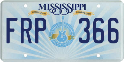 MS license plate FRP366
