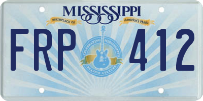 MS license plate FRP412