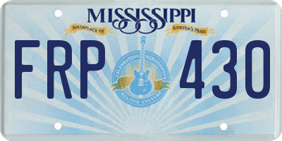 MS license plate FRP430