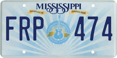 MS license plate FRP474
