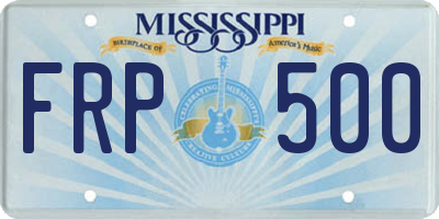 MS license plate FRP500